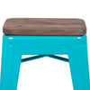 Set of 4 Modern Industrial Metal Stools  in Teal - Flash Furniture