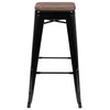 Set of 4 Modern Industrial Metal Stools  in Black - Flash Furniture
