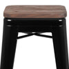 Set of 4 Modern Industrial Metal Stools  in Black - Flash Furniture