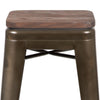 Set of 4 Modern Industrial Metal Stools  in Gun Metal Gray - Flash Furniture