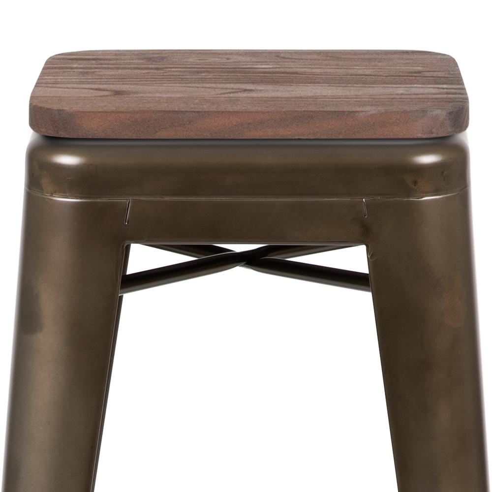 Set of 4 Modern Industrial Metal Stools  in Gun Metal Gray - Flash Furniture