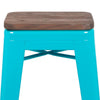 Set of 4 Modern Industrial Metal Stools  in Teal - Flash Furniture