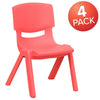 Set of 4 Plastic School Chairs - Flash Furniture