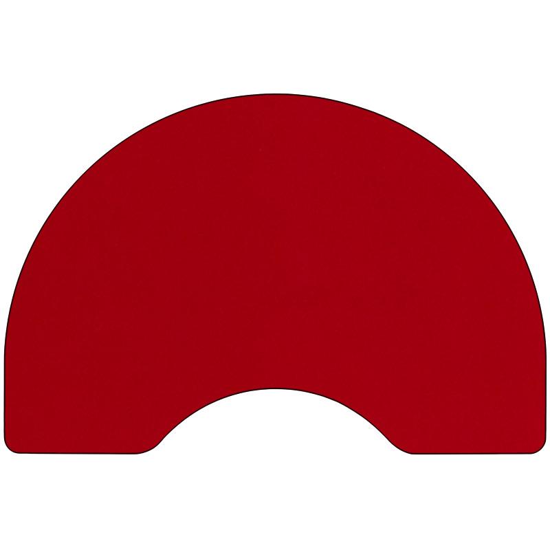 48''W x 96''L Kidney Red Thermal Activity Table - Height Adjustable Short Legs - Flash Furniture