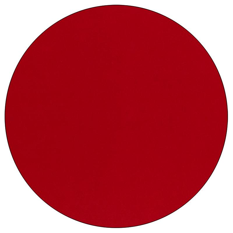 60'' Round Red Thermal Laminate Activity Table - Standard Height Adjustable Legs - Flash Furniture