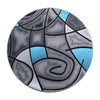5' x 5' Round Blue Abstract Area Rug - Olefin Rug - Flash Furniture