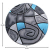 5' x 5' Round Blue Abstract Area Rug - Olefin Rug - Flash Furniture
