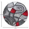 5' x 5' Round Red Abstract Area Rug - Olefin Rug - Flash Furniture