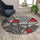 5' x 5' Round Red Abstract Area Rug - Olefin Rug - Flash Furniture