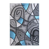 5' x 7' Blue Abstract Area Rug - Olefin Rug - Living Room, Bedroom,, Family Room - Flash Furniture