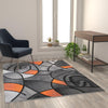 5' x 7' Orange Abstract Area Rug - Olefin Rug - Flash Furniture