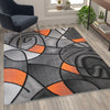 5' x 7' Orange Abstract Area Rug - Olefin Rug - Flash Furniture