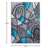 5' x 7' Turquoise Abstract Area Rug - Olefin Rug - Flash Furniture