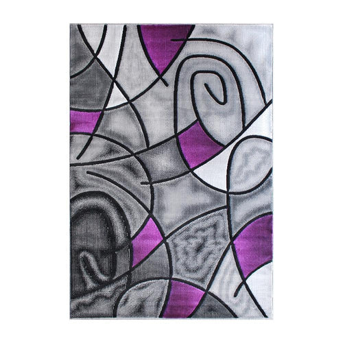 6' x 9' Purple Abstract Area Rug - Olefin Rug - Flash Furniture