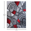 6' x 9' Red Abstract Area Rug - Olefin Rug - Living Room, Bedroom,, Family Room - Flash Furniture