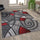 6' x 9' Red Abstract Area Rug - Olefin Rug - Living Room, Bedroom,, Family Room - Flash Furniture