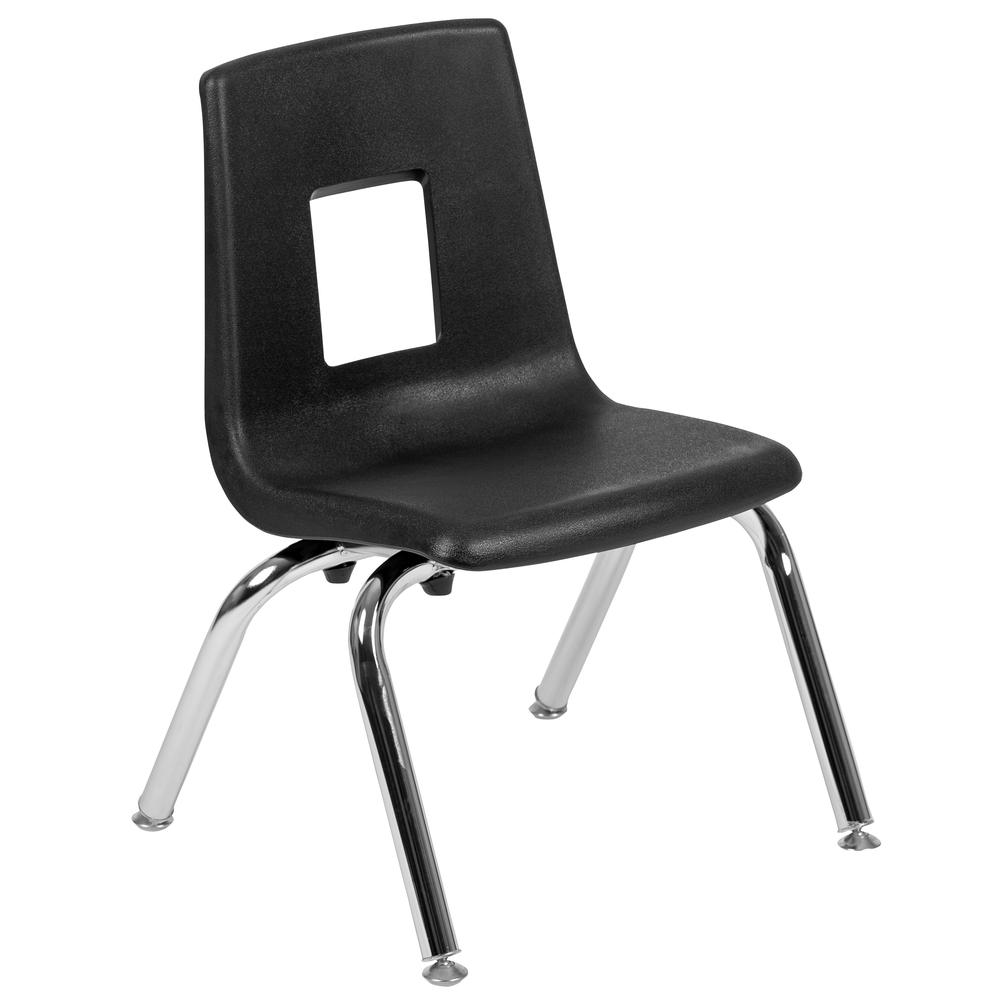 Advantage Black Student Stack School Chair - 12-inch - Flash Furniture