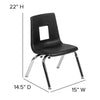 Advantage Black Student Stack School Chair - 12-inch - Flash Furniture