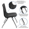 Advantage Black Student Stack School Chair - 12-inch - Flash Furniture