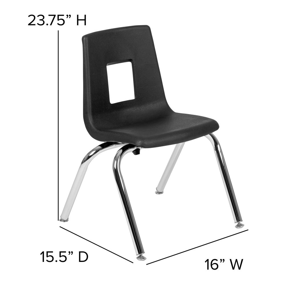 Advantage Black Student Stack School Chair - 14-inch - Flash Furniture