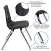 Advantage Black Student Stack School Chair - 14-inch - Flash Furniture