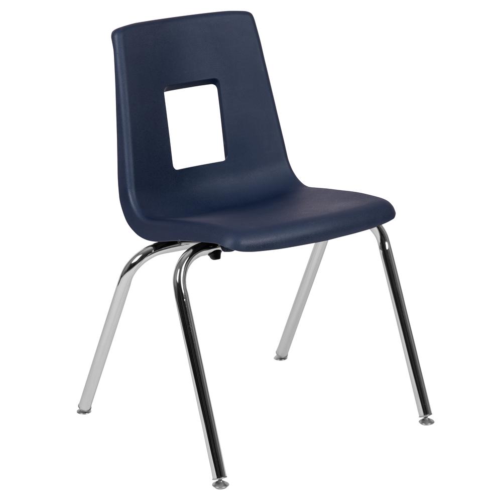 Advantage Navy Student Stack School Chair - 18-inch - Flash Furniture