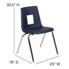 Advantage Navy Student Stack School Chair - 18-inch - Flash Furniture