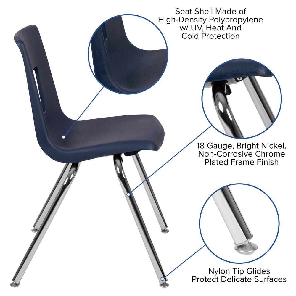 Advantage Navy Student Stack School Chair - 18-inch - Flash Furniture