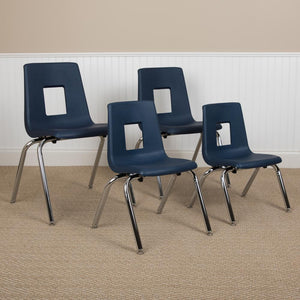 Advantage Navy Student Stack School Chair - 18-inch - Flash Furniture