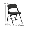 HERCULES Series Curved Triple Braced & Double Hinged Black Patterned Fabric Metal Folding Chair - Flash Furniture