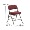 HERCULES Series Premium Curved Triple Braced & Double Hinged in Burgundy Fabric Metal Folding Chair - Flash Furniture