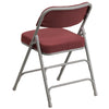 HERCULES Series Premium Curved Triple Braced & Double Hinged in Burgundy Fabric Metal Folding Chair - Flash Furniture