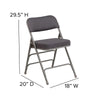 HERCULES Series Premium Curved Triple Braced & Double Hinged - Gray Fabric Metal Folding Chair - Flash Furniture