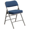 HERCULES Series Premium Curved Triple Braced & Double Hinged - Navy Fabric Metal Folding Chair - Flash Furniture