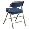 HERCULES Series Premium Curved Triple Braced & Double Hinged - Navy Fabric Metal Folding Chair - Flash Furniture