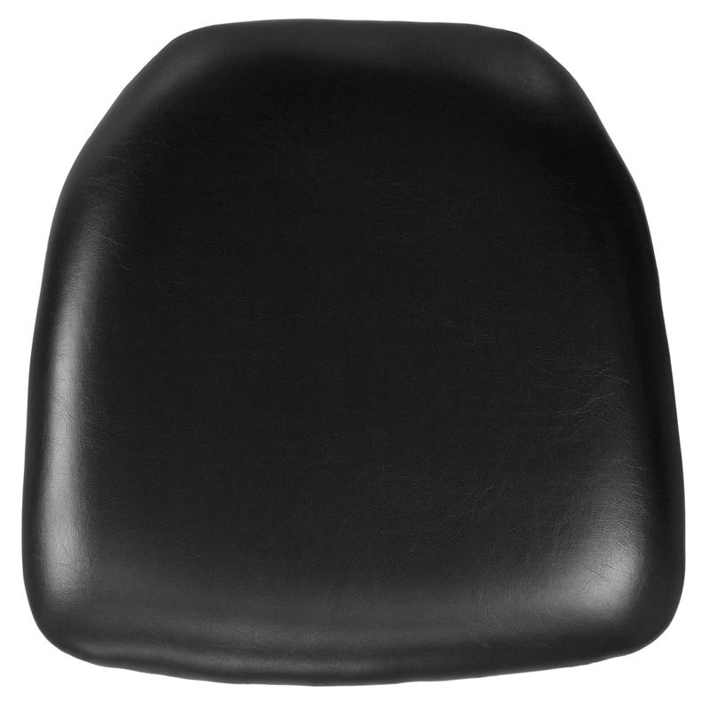 Hard Black Vinyl Chiavari Chair Cushion - Flash Furniture