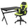 Black Gaming Desk and Green/Black Racing Chair Set - Flash Furniture