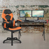 Black Gaming Desk and Orange/Black Racing Chair Set - Flash Furniture