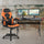 Black Gaming Desk and Orange/Black Racing Chair Set - Flash Furniture