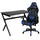 Black Gaming Desk and Blue/Black Reclining Gaming Chair Set - Flash Furniture