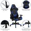 Black Gaming Desk and Blue/Black Reclining Gaming Chair Set - Flash Furniture