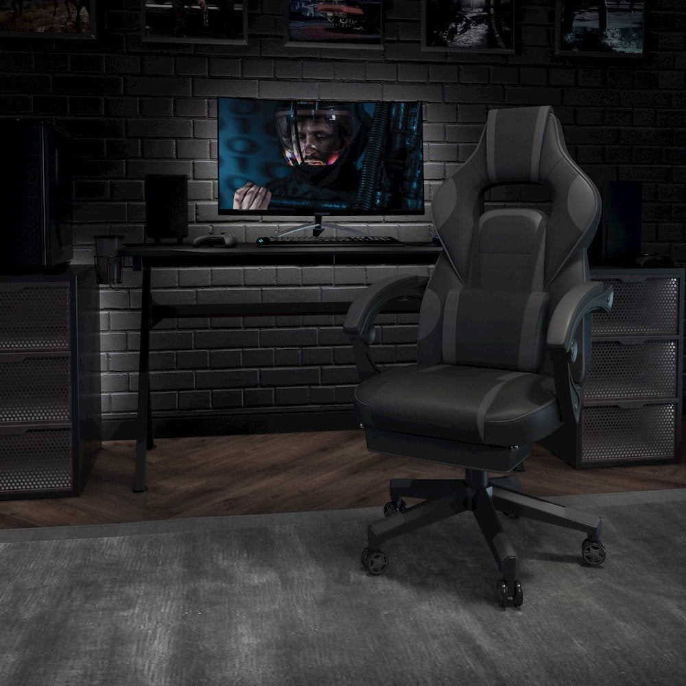 X40 Gaming Chair Racing Computer Chair - Black/Gray - Flash Furniture
