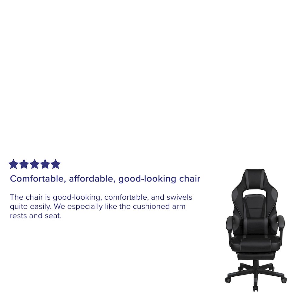 X40 Gaming Chair Racing Computer Chair - Black/Gray - Flash Furniture