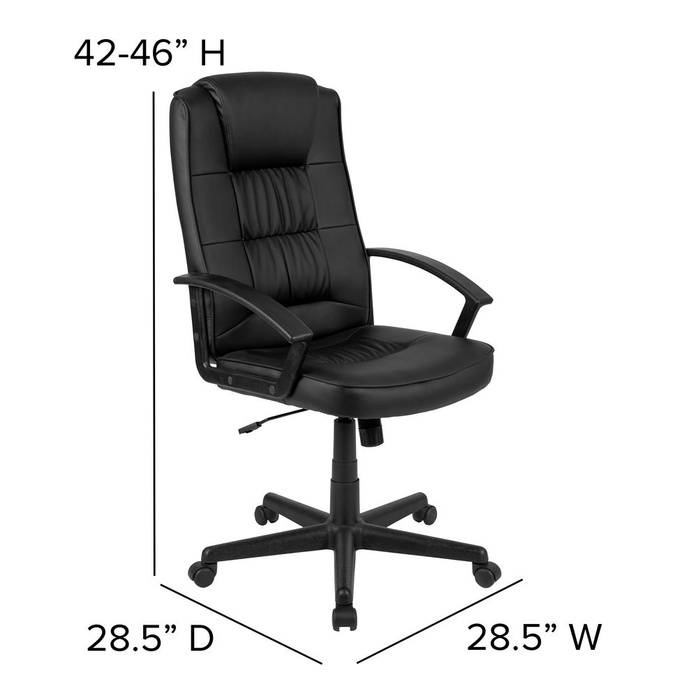 Flash Fundamentals High Back Black Task Office Chair with Arms - Flash Furniture