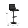 Mid-Back Adjustable Height Channel Stitched Barstools, Set of 2, Black - Flash Furniture