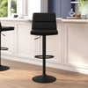 Mid-Back Adjustable Height Channel Stitched Barstools, Set of 2, Black - Flash Furniture