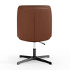 Cognac Padded LeatherSoft Armless Stationary Task Office Chair, Black Frame - Flash Furniture