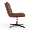 Cognac Padded LeatherSoft Armless Stationary Task Office Chair, Black Frame - Flash Furniture