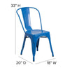 Blue Metal Indoor-Outdoor Stackable Chair with Teal-Blue Poly Resin Wood Seat - Flash Furniture