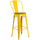 30'' High Yellow Metal Barstool with Back and Wood Seat - Flash Furniture